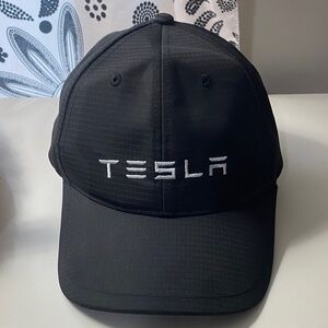 Tesla Black Cap with White Logo